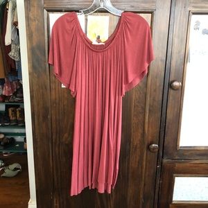 American Threads Rust OffShoulder Dress Size Small
